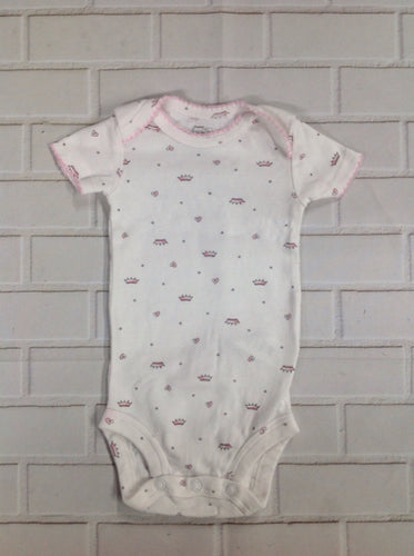 First Moments White & Pink Onesie