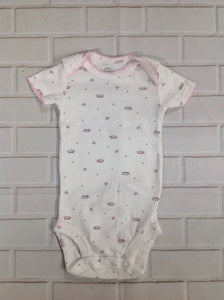 First Moments White & Pink Onesie