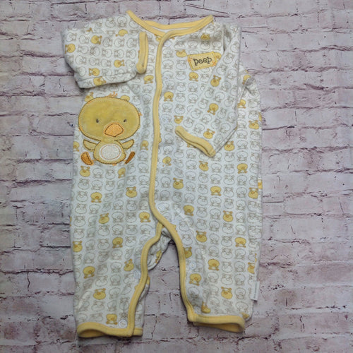 First Moments Yellow & White One Piece