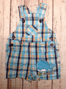 First Moments Orange & Blue Shortalls