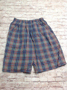 Flapdoodles Blue & Red Plaid Shorts