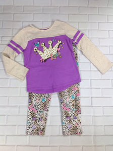 Garanimals Tan & Purple Crowns 2 Piece Set