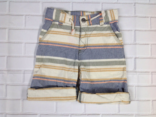 Genuine Kids BEIGE & BLUE Stripe Shorts