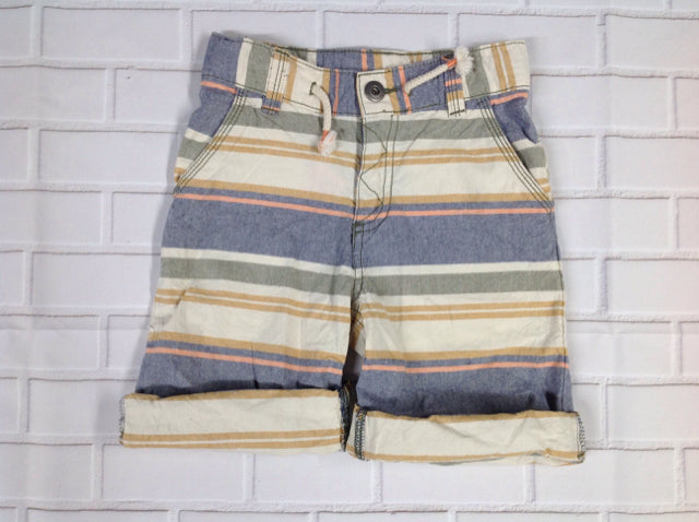 Genuine Kids BEIGE & BLUE Stripe Shorts
