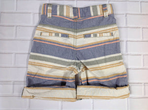 Genuine Kids BEIGE & BLUE Stripe Shorts