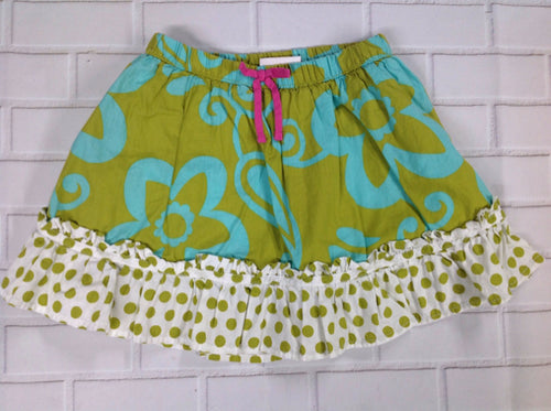 Genuine Kids Green & Blue Floral Skirt