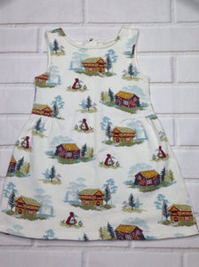 Genuine Kids White & Baby Blue Cottage Dress
