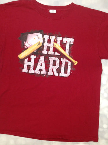 Gildan Red Print Baseball Top