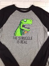 Gray & Black Dinosaur Top