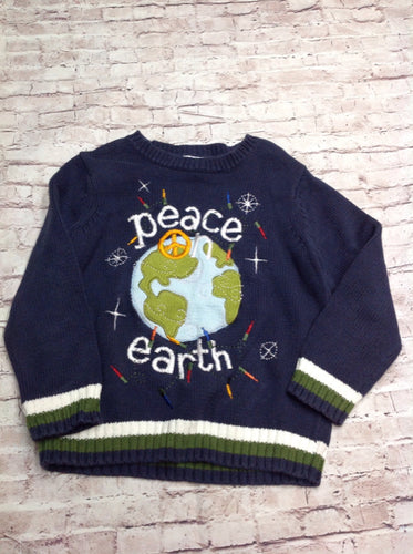 Greendog Navy Print Peace  Sweater