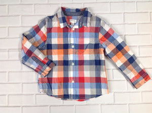 Gymboree BLUE & ORANGE Checkered Top