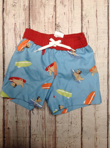 Gymboree Baby Blue & Red Swimwear