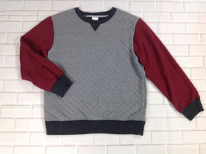 Gymboree GRAY & MAROON Quilted Top