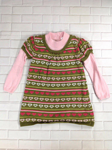 Gymboree Green & Pink Heart Dress