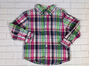 Gymboree Green & Pink Plaid Top