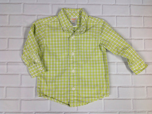 Gymboree Green & White Checkered Top