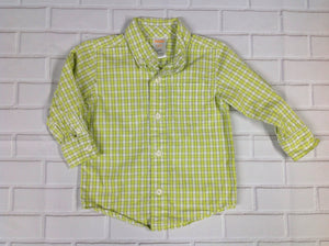 Gymboree Green & White Checkered Top