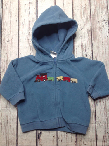 Gymboree Boys' Toddler Grey and Blue Striped Fleece Hoodie