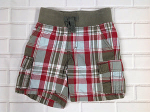 Gymboree OLIVE & RED Plaid Shorts