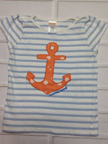 Gymboree White & Baby Blue Top