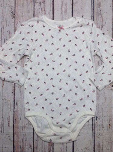 H & M Cream & Pink Floral Top