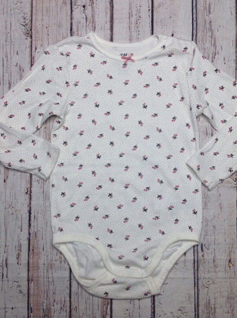 H & M Cream & Pink Floral Top