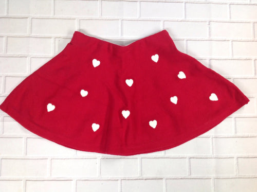 H & M Red Print Hearts Skirt