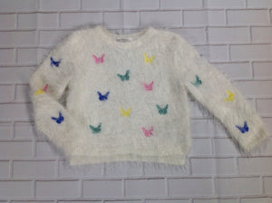 H & M White Print Sweater