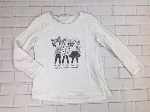 H & M White Print Top