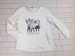 H & M White Print Top