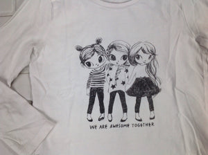 H & M White Print Top