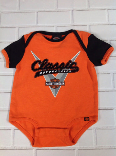 HARLEY DAVIDSON Black & Orange Top