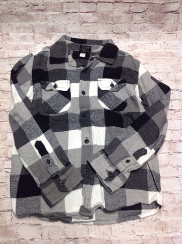 HAWK Black & White Plaid Top