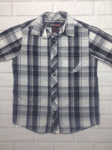 HAWK Black & White Plaid Top