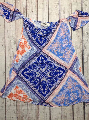 HIPPY LOVE BLUE & ORANGE Top