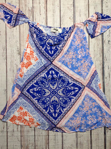 HIPPY LOVE BLUE & ORANGE Top