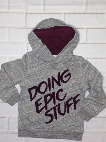 H&M Gray & Burgundy Top