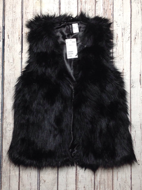 H&MDIVIDED BLACK FUR Vest