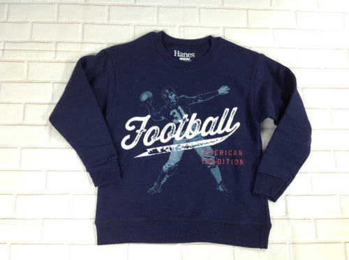 Hanes Navy Print Football Top