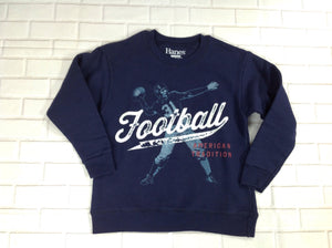 Hanes Navy Print Football Top
