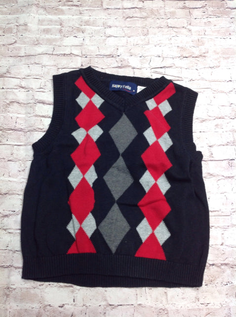 Happy Fella Black & Red Diamonds Top