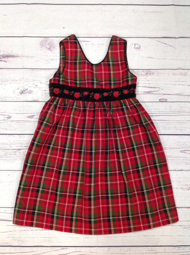 Hartstrings Red Print Plaid Dress