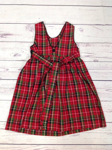 Hartstrings Red Print Plaid Dress