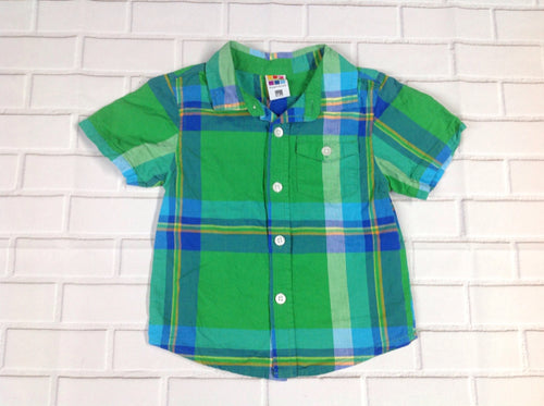 Healthtex Green & Blue Plaid Top