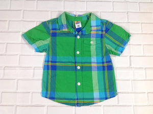 Healthtex Green & Blue Plaid Top