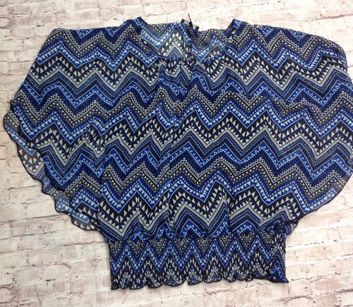 IZ BYER BLUE & BLACK Top