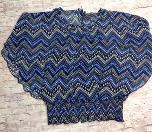 IZ BYER BLUE & BLACK Top