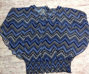 IZ BYER BLUE & BLACK Top