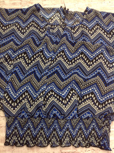 IZ BYER BLUE & BLACK Top