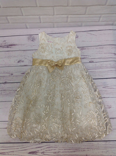 JESSICA ANN Cream & Gold Dress
